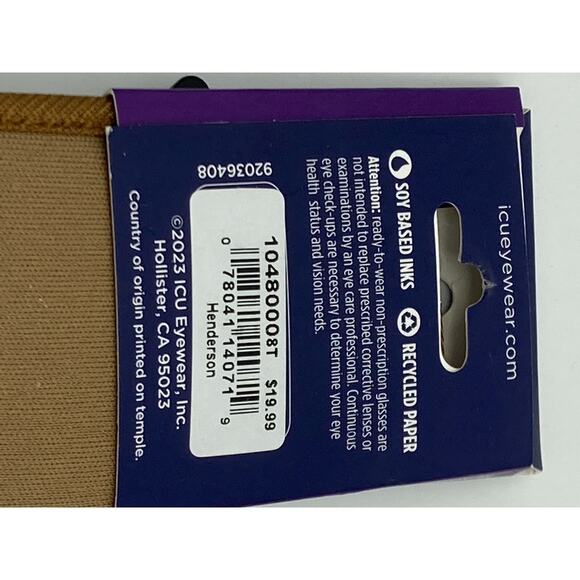 ICU Eyewear Henderson Black Reading Glasses Readers with Case +3.00 - Picture 5 of 14